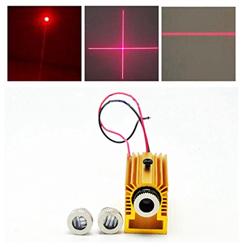 3in1 Dot / Line / Cross 650nm 200mW Red Laser Diodenmodul 5V w 12mm Heatsink / Halter