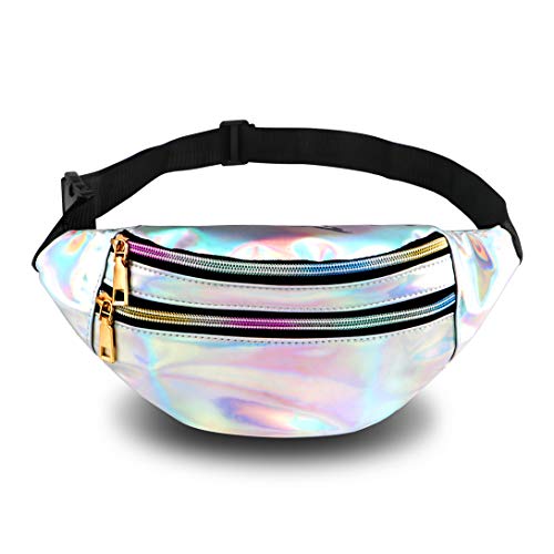 TBoonor Bauchtasche Mode Wasserdicht Gürteltasche Fächer mit Reißverschluss Reflektierender Verstellbarer Gurt Hüfttasche für Damen und Herren Party Festival Sport Outdoor Travel