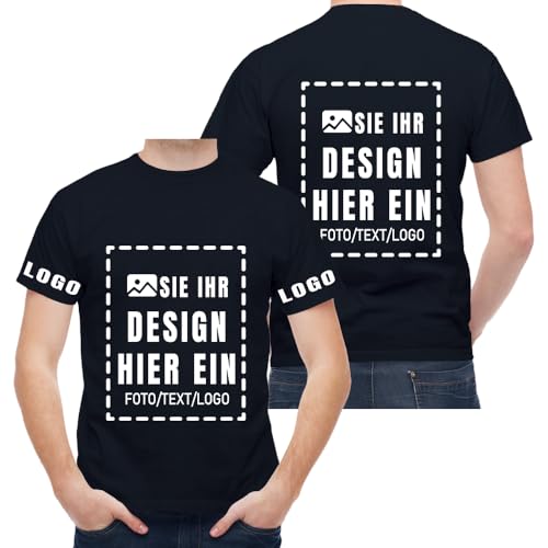 ERICAT Personalisierte Bedrucken T-Shirts für Männer und Frauen in großen Mengen, selbst gestalten T-Shirt.personalisiertes anpassbares Shirt – Fügen Sie Bilder, Fotos oder Texte für Geschenke hinzu