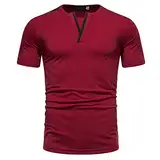 Generisch Herren V T-Shirts aus Stretch-Baumwolle mit V-Ausschnitt,Herren Slim-Fit V-Neck Basic T-Shirt V-Ausschnitt Herren T Shirt Weiß Shirt Herren Sommer Sport Shirt MäNner