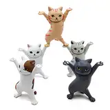 Dancing Cats Stiftehalter, kreativer Sarg-Tänzer für Schreibtisch oder Heimdekoration, Ornamente, kleine Gegenstände, Aufbewahrung, niedlich, funktionierende Katzen, 5 Stück