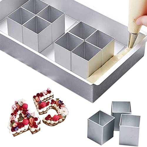 MARUKO Aluminium Backformen Zahlenbackform, Backform Zahlen Groß, Zahlen Kuchen Backform, Zahlenform zum Backen Verstellbar Antihaft für DIY Backen Formen Set,Hochzeit Geburtstag Taufe