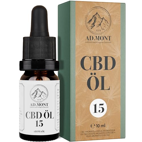 CBD Öl 15% aus BIO Kultivierung - Vollspektrum CBD Tropfen mit 1500mg CBD Goldextrakt - Laborgeprüfte Cannabidiol Tropfen - 10ml Cannabisöl von AD.MONT®