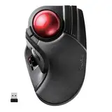 ELECOM 2,4 GHz kabellose Fingerbedienung, große Trackball-Maus, 8-Tasten-Funktion mit glatter Tracking, präziser optischer Gaming-Sensor, Handballenauflage (M-HT1DRBK)