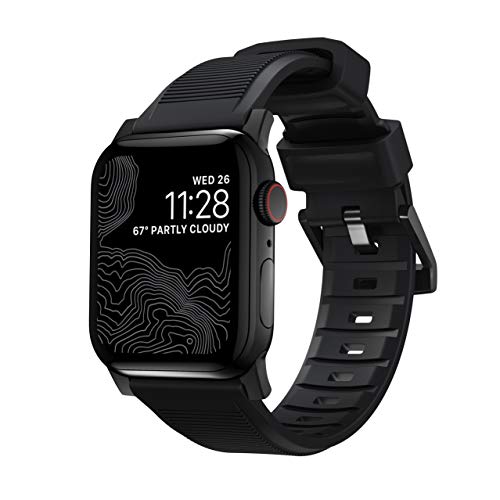 NOMAD Sport Strap V2 Lunar Black | strapazierfähiges Uhrenarmband für die 49mm/45mm/44mm/42mm Versionen der Apple Watch | Schwarz