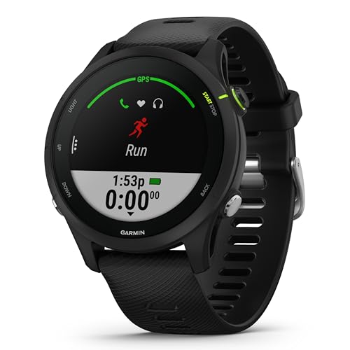 Garmin Forerunner 255 Music – GPS-Laufuhr mit individuellen Trainingsplänen, speziellen Lauffunktionen und detaillierter Trainingsanalyse. 1,1“ & 1,3" Farbdisplay, Akkulaufzeit bis zu 14 Tage