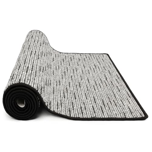 KARAT Teppich Läufer Geneva - Teppichläufer auf Maß - Meterware - Flurteppich - Küchenläufer - Teppich für Küche, Flur & Wohnzimmer (100 x 200 cm, Anthrazit)