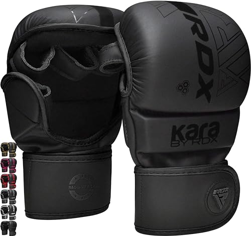 RDX MMA Handschuhe für Kampfsport Grappling Training, Maya Hide Leder Kara Sparring Handschuhe, Punchinghandschuhe für Muay Thai, Kickboxen, Freefight, Boxsack Gloves (MEHRWEG)