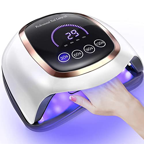 NAXBEY UV für Gelnägel,168W Led Lampe Nägel mit großem 7,5-Zoll-LCD-Touchscreen/4 Timer-Einstellungen/Auto-Sensor,Professionelles Nagellampe für Anfänger Selber Machen Heimsalon