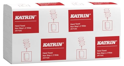 3000 Katrin Falthandtücher / Handtuchpapier Classic Non-Stop L2, Blattmaß: 24 x 32 cm, Interfalz/Interfold, Verpackungseinheit: 25x120=3000 Tücher im praktischen Handy Pack #, weiß