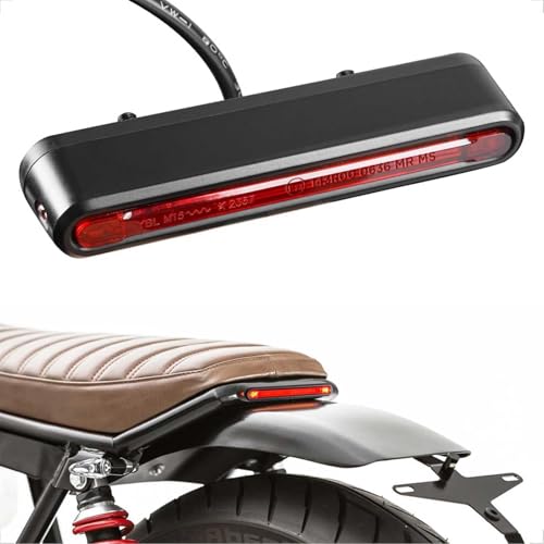 evermotor Motorrad Rücklicht LED, E24 E-geprüft für Motorräder, E-Bike Fahrrad, 6-58V, Rücklicht mit Bremslicht, StVZO Zugelassen, 50mm/ 80mm Befestigungslöchern, 1000mm Kabel, IPX67 Wasserdicht