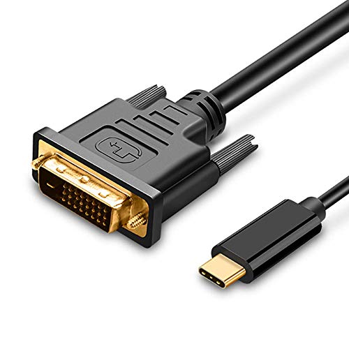 Upgrow Kabel USB Typ C-auf DVI, 4K bei 30 Hz, Thunderbolt-auf-DVI-Kabel, 1,8 m, USB-Typ-C-auf-DVI-Buchse, unterstützt MacBook Pro 2017–2020, Surface Book 2, Dell XPS 13, Galaxy S10