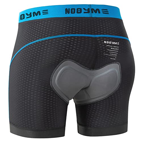 NOOYME Fahrradhose Herren Radunterhose Herren Schnelltrockende Radlerhose Herren mit Sitzpolster 4D Atmungsaktive Fahrradunterhose Herren Gepolstert Elastische Radhose Herren Schwarzblau XL