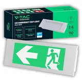 V-TAC Notbeleuchtung LED 3,8W – Einbaubare LEDWand-Deckenmontage für Sicherheit und Notfälle mit 25000 mAh Akku – Einfache Wandmontage – IP20 – Notausgangsbeleuchtung – Fluchtwegleuchte - Licht 6000K