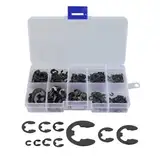 580 Stück M1.5-M10 E Clips Sortiment Kit Externe Halteringe Unterlegscheiben Kohlenstoffstahl Sicherungsring Sprengringe Lager Sicherungsringe für Zahnräder Achsen