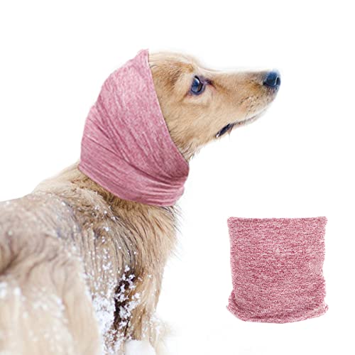 Pattepoint Hündohr Muffs Noise Protection, Kleiner Hund Ohrenschützer für Komfort Small Dog Earmuffs, Kapuzenpullis für Hunde Katzen, Hunde Hals und Ohren Wärmer Hunde Hoodie Anti Angst Snood -Rosa M