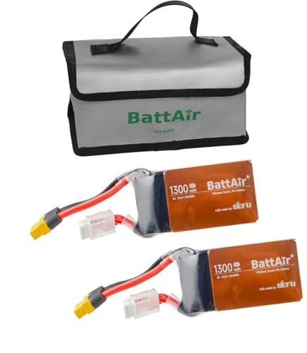 ISDT 22.2V Smart Lipo Akkus 6S 1300mAh 80C BattAir Rc Auto Batterie mit XT-60 Stecker Hobby Akkus mit Lipo-Tasche für RC Flugzeug Hubschrauber Plane Boot 1:10,Per Mobiltelefon Bedienbar(2 Packs)