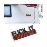 CGEMDY Selbstklebende Auto-Emblem-Autoaufkleber, Fuck It Edition, Geeignet für Autoinnen-und Außendekoration oder Glasoberflächen 3D-Buchstaben Aufkleber (Schwarz-Rot)