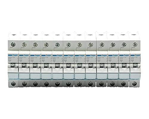 12x Hager (MBN.116) LS-Schalter 1 polig 6kA B-16A 1 Modul