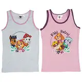 Paw Patrol Unterhemd für Mädchen Kinder Tank Top Hemdchen Unterwäsche Grau/Rosa (2er Pack) (as3, Numeric, Numeric_122, Numeric_128, Regular, 122-128)