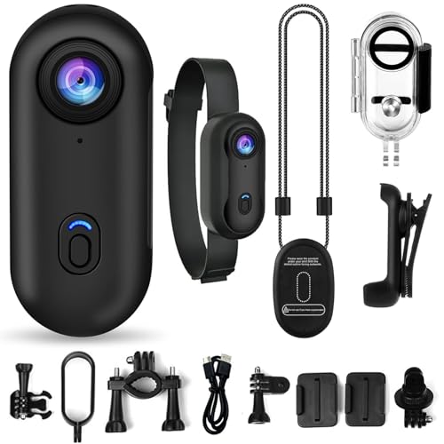 Gosnap Camera, Gosnap - Thumb Camera, 4K Action Kamera, Tragbare Action Body Cam, 170° Weitwinkel WiFi Actionkameras, Magnetische Mini Körperkamera für Radfahren, Haustier, Reisen (Schwarz, 1080P)