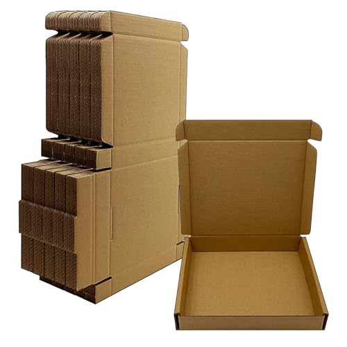 6x5x1 kleine Versandkartons 50 Stück, braune Kraft-Wellpappkartons Bulk für Verpackung, Business-Versandgeschenk, Mini-Versandkartons für Vorräte