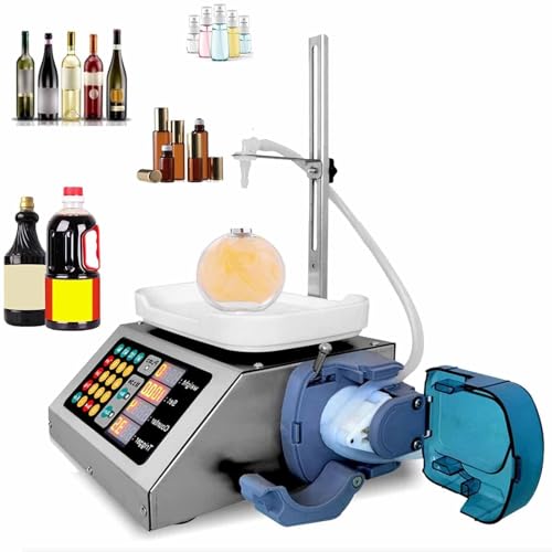 Automatische Flüssigkeitswaage, Abfüllmaschine 2–300 g, geeignet zum Abfüllen von klaren, dünnen Flüssigkeiten, Wasser, Olivenöl, Getränken, Essig, Milch usw., maximale Durchflussrate 12 l/min, Masc