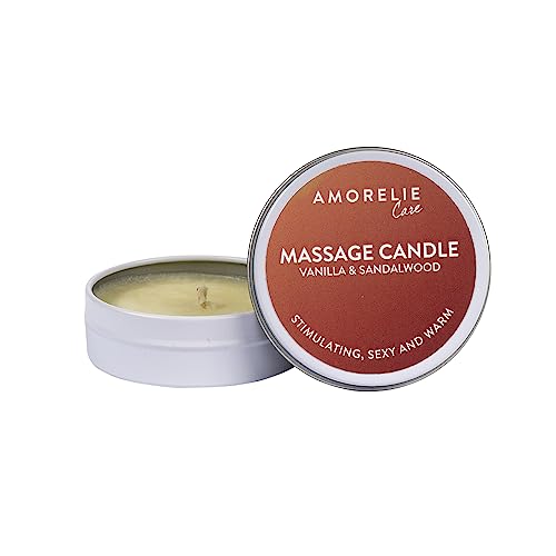 AMORELIE Care – Romantische Massagekerze Vanille & Sandelholz für Paare (43ml)