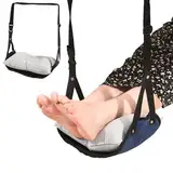 Fußstütze Flugzeug, Flugzeug Fußstütze Fußhängematte Flugzeug mit Aufblasbarem Kissen, Tragbare Fußhängematte Flug, Fußablage Reiseaccessoires Footrest Airplane für Stundenlanges Sitzen, Blau