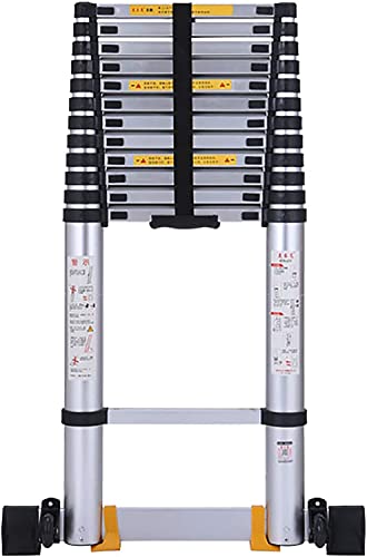 KEppd 3,8 m/5 m/6,2 m Lange Teleskopleitern mit Stabilisatorstange, strapazierfähige breite Sprossen-Aluminium-Ausziehleitern, Gebäudeinstandhaltung, Last 150 kg (Size : 4.6m/15.1ft)