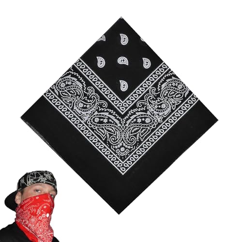 Bandana Herren, Kopftuch, Halstuch Herren, Bandana Damen Schwarz, Für Unisex Tuch Bindetuch, Headwear, Haar, Schal, Paisley Muster, Bandanas, Bandana Kopftuch Tuch (55 X 55 Cm)