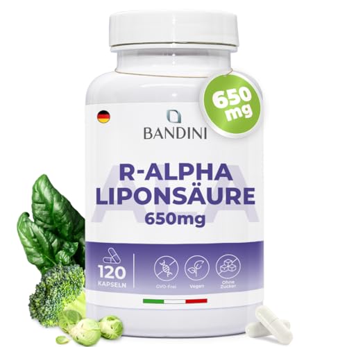 Bandini® Alpha-Liponsäure (Alpha-Lipoic Acid) 650 mg Depot | 120 hochdosierte vegane Kapseln | Natürliches Antioxidans | Hohe Bioverfügbarkeit | Hilft bei Entzündungen | 4 Monats-Vorrat | Laborgeprüft