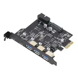 PCIe zu USB 3.2 Gen 2 Karte, 20 Gbit/s PCI Express Erweiterungs Karte mit 3 USB Anschlüssen und 2 Typ C Ports PC Interner USB Hub für für Linux für OS X