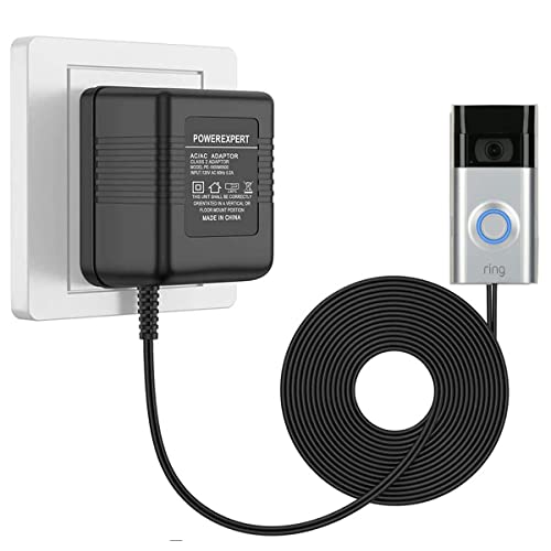 Türklingel Transformator, 24V 500mA Netzteil Adapter Transformatoren Kabel Smart Home Zubehör Kompatibel für Ring Türklingel Video Türklingel 2 Pro (10m schwarz)