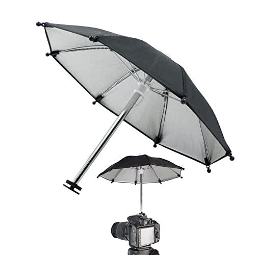 Blitzschuh Regenschirm Sonnenschutz Regenschutzhülle Regenhülle - Universal Kamera Regenschutzhaube am Hot Shoe Montiert Regenfest für Spiegelreflex Kameras DSLR, Schwarz, 1 Pcs