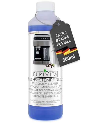 PURIVITA - Milchsystemreiniger Kaffeevollautomat - für Kaffeemaschinen uvm - 500ml Milchschaumreiniger Konzentrat