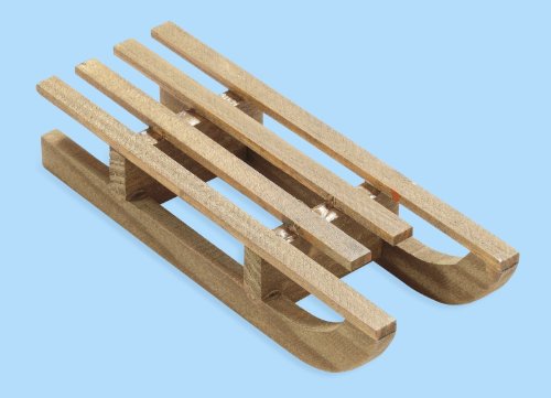 Schlitten braun 10 x 3,5 x 2 cm