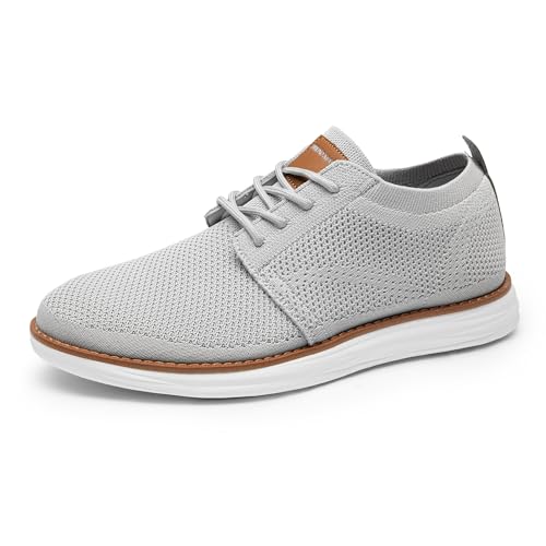 Bruno Marc Herren Sneaker Mesh Sneakers Oxfords Leichte Schuhe Atmungsaktives Obermaterial Memory Foam Insole Leichte Außensohle,Size 44.5,Grau,GRAND-01