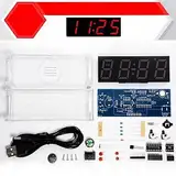 DIY Elektronische Uhr Montageset mit Temperaturmessung, tolles Werkzeug zum Verständnis der Schaltungsprinzipien (rot)
