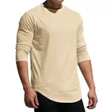 PTLLEND Herren Langarmshirt Baumwolle Stickereien Funktionsunterhemd T Shirts Herrn Hemd Herren Blau Langarm T Shirt 3 Hamburg Trikot Classic Herrenuhr Klassisch Rucksack(Khaki,L)