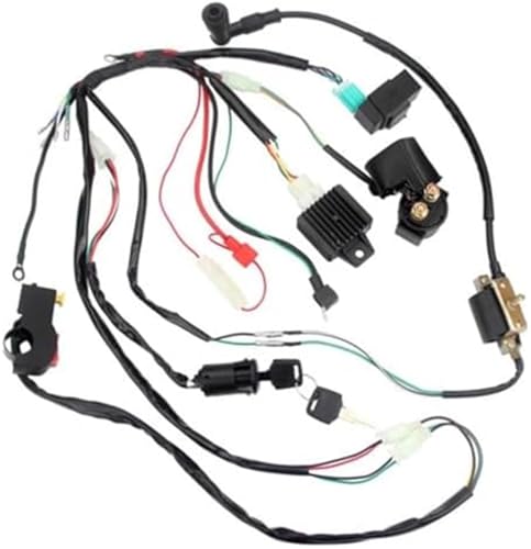 Pexorin Zündschalter, for 50ccm 70ccm 90ccm 110ccm ATV Elektro-Quad-Kabelbaum-Kabelbaum-Zündspulen-Kit Motorradzündungen CDI-Zündkerzensatz