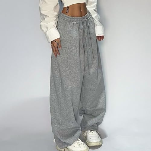 Easygoing Damen Sweatpants mit weitem Bein, perfekt für Tanzkurse und Freizeittage, Größe S (Grau)