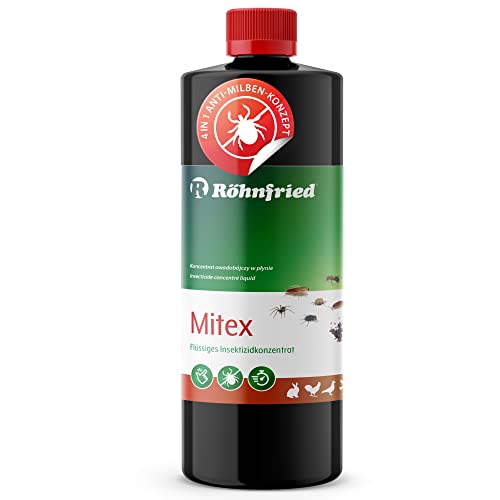 Röhnfried Mitex 1000 ml I Insektenschutz mit Langzeitwirkung I wirkt gegen rote Vogelmilbe, Milben, Ameisen, Flöhe etc. I hochwirksamer Parasitenschutz