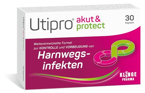 Utipro Akut & Protect, 3-Fach Stark Bei Akuter Und Wiederkehrender Blasenentzündung, Akut Und Vorbeugend, Unterstützend Bei Antibiotika-Therapie, Reduziert Die Bakterien In Blase Und Darm, 30 Stück