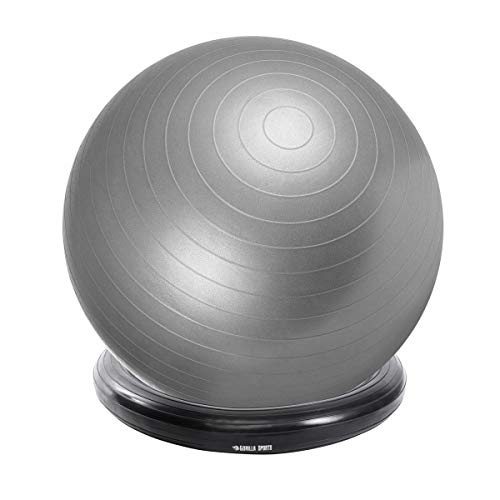 GORILLA SPORTS® Ballschale - für Gymnastikbälle von 55 bis 75 cm, Ø 45 cm, Aufblasbar, Gummi - Gymnastikball Halterung, Ball Schale für Fitnessball, Sitzball Ring, Ballhalter, Gymnastikballschale