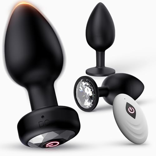 Tagnaff Analplugs 3-Set, Analplug# für Frauen Männer mit Vibration 10 Modi, Silikon Anal Plugs Butt Plug für den Mann Analvibratoren für Frau Buttplug Anfänger/Profis Anal Toys Sexspielzeug Butplug