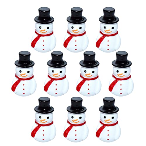 Mini Schneemann Figuren Miniatur Weihnachtsfiguren: Harz Miniaturfiguren Stil B 10 Stücke DIY Weihnachten Mikrolandschaft Bonsai Feengarten Dekoration Party Festival Geschenkidee