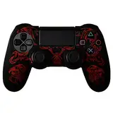 Schutzhülle aus Silikon schwarz rot Dragon für Controller PS4 Dual Shock 4