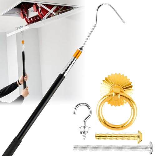Dachbodenleitern System Kit, mit Verlängerungsstäben, die von einem Minimum von 41.5cm auf EIN Maximum von 148cm schrumpfen können,als Zubehör für Dachleiter Zugstangen Werkzeuge verwendet