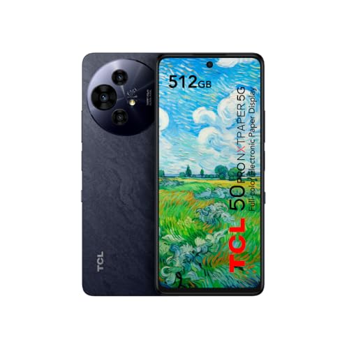 TCL 50 Pro NXTPAPER 5G Smartphone, 5G, 17,7 cm (6,8 Zoll), höherer Augenkomfort (FHD+-Display, 16 GB (8+8) - 512 GB, erweiterbare MicroSD, Dual-SIM, 32-MP-Kamera, 5010-mAh-Akku, Android 14) Moon Gray